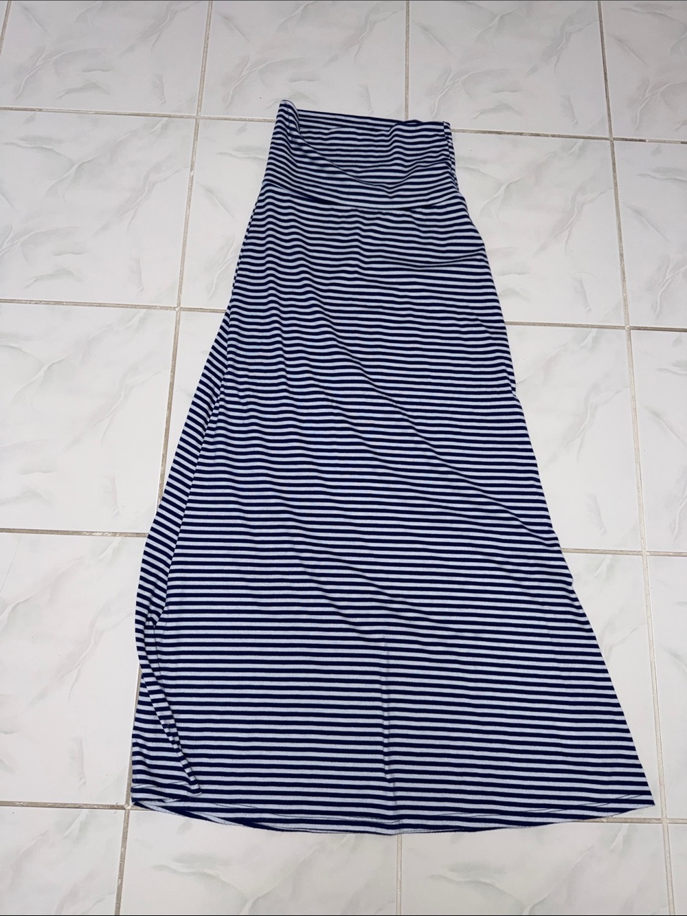 Lily Rose Navy and White Striped Maxi Skirt